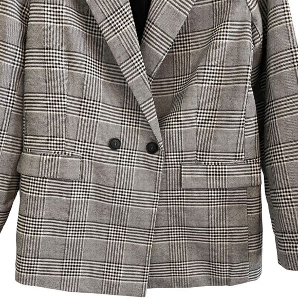 Cotton On Oversized Plaid Houndstooth Blazer Size 6 - Picture 2 of 8
